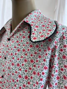 Small Flowers Big Collar Shirt L Hermans Piped