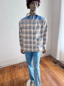 Mens Western Wool Plaid Jacket L