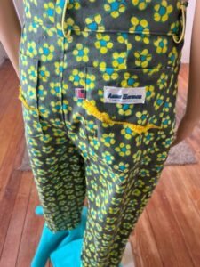Piped Flowered Bell Bottoms Pants Flair 29" W