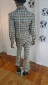 Mens Plaid Bells Suit  42 pants 34