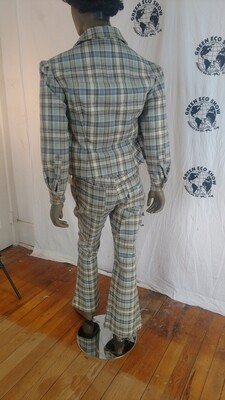 Mens Plaid Bells Suit  42 pants 34