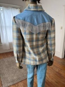 Mens Western Wool Plaid Jacket L