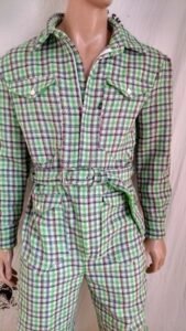 Wool {Plaid Jumpsuit L  flap pockets