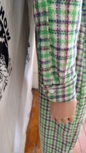 Wool {Plaid Jumpsuit L  flap pockets