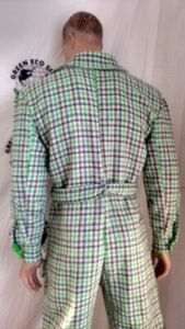 Wool {Plaid Jumpsuit L  flap pockets