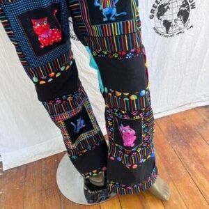 Quilt Cat Patchwork Jumpsuit  L By A Herman