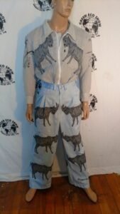 Goat Suit airbrushed L Linen cotton