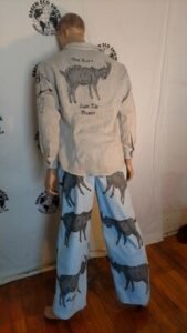 Goat Suit airbrushed L Linen cotton