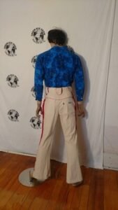 Fringed Cowboy Pants 32  Canvas Red & White