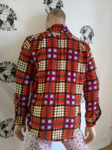 Mens Plaid Rayon Shirt L 