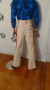 Fringed Cowboy Pants 32  Canvas Red & White