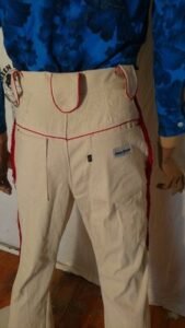 Fringed Cowboy Pants 32  Canvas Red & White