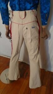 Fringed Cowboy Pants 32  Canvas Red & White