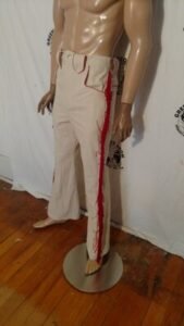 Fringed Cowboy Pants 32  Canvas Red & White