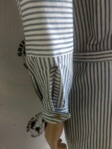 Denim Stripe Ticking Mens Jumpsuit L X 30 belted