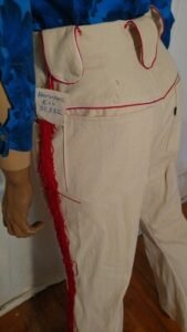 Fringed Cowboy Pants 32  Canvas Red & White