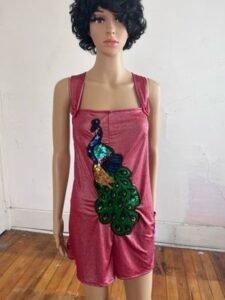 Bib Overals Jumpsuit  M to L Peacock by Anna Herman