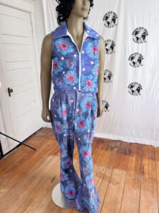 Mens Flowered Vest Suit 42 painted 34" W