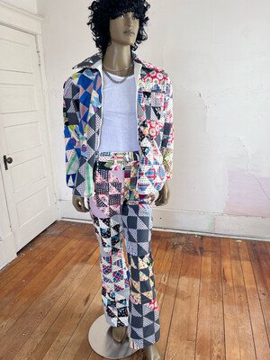 Mens Matching set Flowers L airbrushed