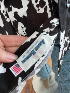 Cow Print Western Bib Shirt XL