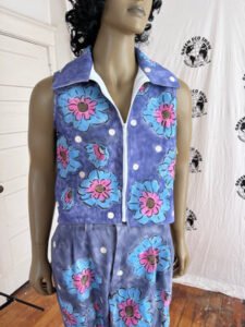 Mens Flowered Vest Suit 42 painted 34" W
