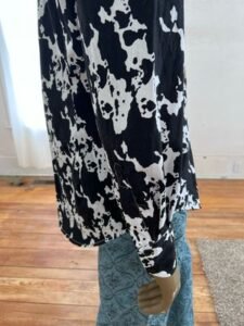 Cow Print Western Bib Shirt XL