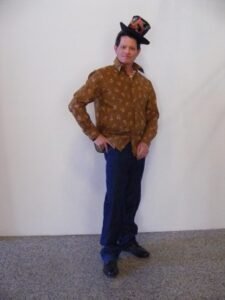 Mens Flowered Dress Shirt L