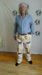 Canvas Crayon Pants XL 40  Repurposed bags