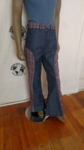 Mens Bell Jeans 34 Plaid  inserts Wide Leg