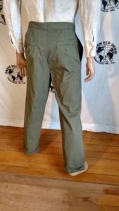 Olive Old World Double Fly Pants 34" cuffed