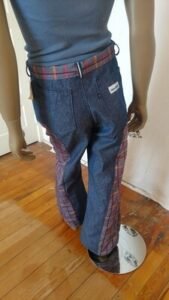 Mens Bell Jeans 34 Plaid  inserts Wide Leg