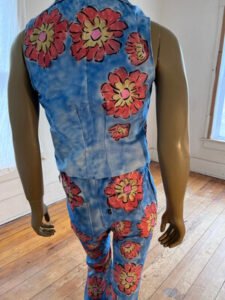 Flower Vest  Stage Suit painted Bells S
