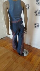 Mens Bell Jeans 34 Plaid  inserts Wide Leg