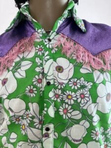 Mens MCM Flower Power Western Shirt L
