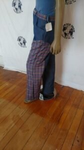 Mens Bell Jeans 34 Plaid  inserts Wide Leg