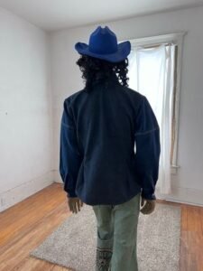 Cheetah Bib Denim Western Shirt L