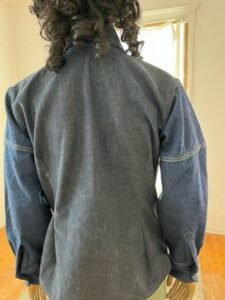 Cheetah Bib Denim Western Shirt L