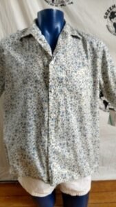 Mens Gaucho Short Sleeve Flowered Shirt  M  to L