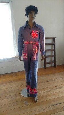 Mens Patchwork Western Jumpsuit  M-L USA