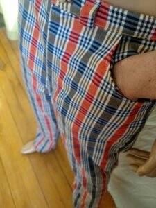 Hermans Plaid Pants  Vtg Denim 34 X32 USA