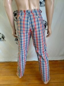 Hermans Plaid Pants  Vtg Denim 34 X32 USA