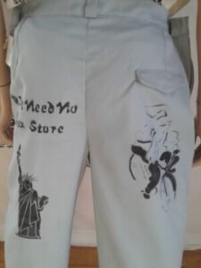 Mens Lt blue Endangered Species  Grafitti Pants  38 X 30 