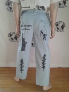 Mens Lt blue Endangered Species  Grafitti Pants  38 X 30 