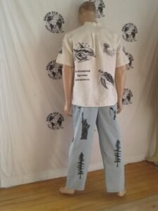 Mens Lt blue Endangered Species  Grafitti Pants  38 X 30 