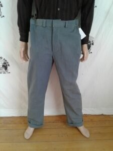 Mens Gray Organic cotton Pants 38" grown in USA Hand dyed
