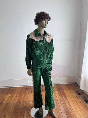 Men's Suit Set Velvet Sequins L 