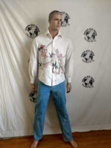Mens Shirt Hand drawn Mexican People  L 