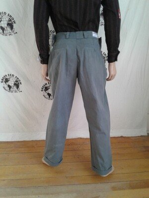 Mens Gray Organic cotton Pants 38" grown in USA Hand dyed