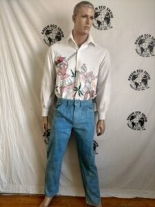 Mens Shirt Hand drawn Mexican People  L 