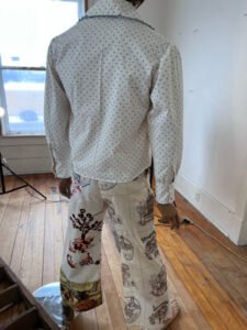 Mens Big Collar Horseshoes Shirt L Hermans